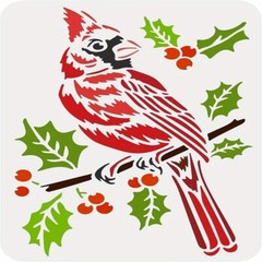 1pc Cardinal Bird Stencil 29.7x21cm Plastic Cardinal Bird Painting Stencil Bird