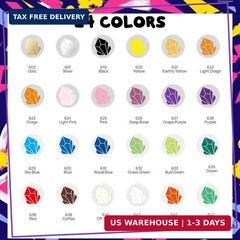 24 Colors Dual Tip Acrylic Paint Markers,Fine Tip and Brush Tip Permanent Acryli