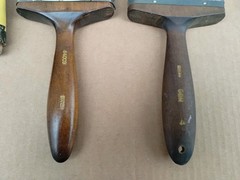 3 Vintage Wood Handle Paint Brushes 1 Natural Hair ..1 Brand New..4″..& 3-1/2″