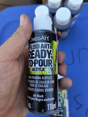 (2) Decoart Fluid Art Ready To Pour Acrylic Jet Black 4 Oz 2 Bottles