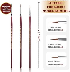 Professional Ultra Fine Point Brush Set – Size 3/0 4/0 5/0