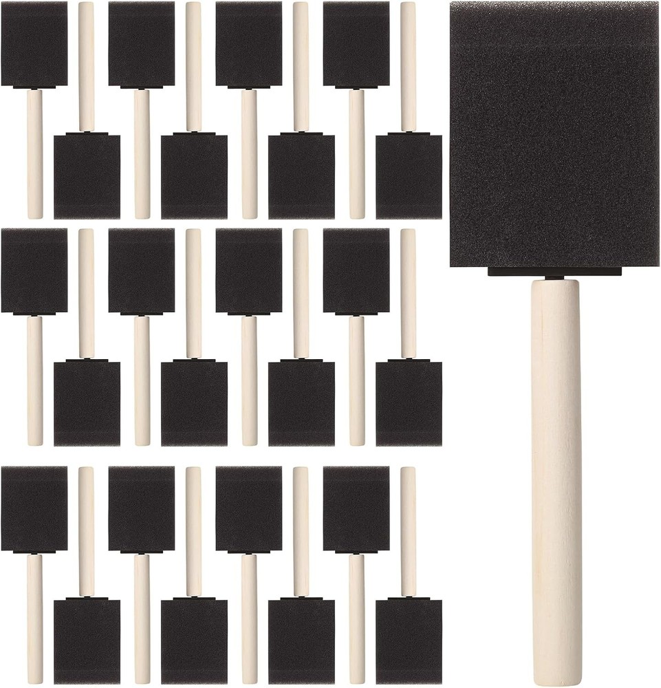 Bates- Foam Paint Brushes 2 Inch, 25 Pack, Black 2 2 25