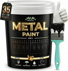 High Coverage 35 Fl Oz Rust Preventive Black Paint for Metal Furniture & Gates