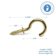Cup Hooks Screw in 3/4 inch, for Hanging |Woodpeckers