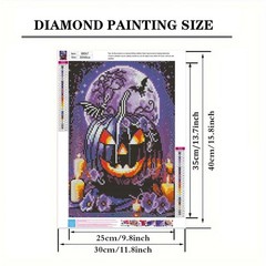 Halloween Pumpkin Diamond Painting Kit 7.5 x 11 Inch 5D Craft