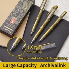 3 PCS 1mm Fine Point Gold Gel Pens Opaque Ink For Black Paper Sketching
