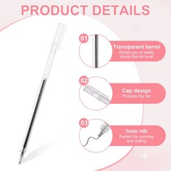 1 mm Glitter Gel Pens, 8 Pcs Fine Point Colored Gel Pens, Blue Series