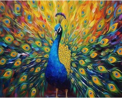 Natuyalo Peacock Paint by Numbers Kit for Adults – 16×20 inches, ART-02