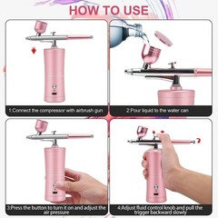 Rechargeable Cordless Airbrush Compressor Kit Portable Handheld Airbrush Gun Set