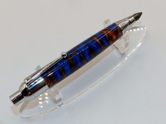 Chrome finish 5.6mm Sketch Pencil. Hand made with Cobalt Acrylester. #156