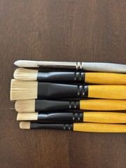 Artistic Products Mimik Hog Paint Brushes Set of 5. New plus silverwhite 1500 #4
