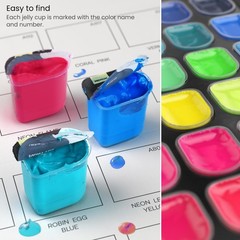 Gouache Paint, Set of 24 Jelly Paints, 1 fl oz (30 mL) Tubs, Opaque Gouache S…