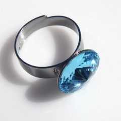 Aurora Crystals Stainless Steel Ring