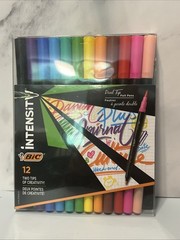 BIC Intensity Dual Tip Felt Pens 12 Pack New