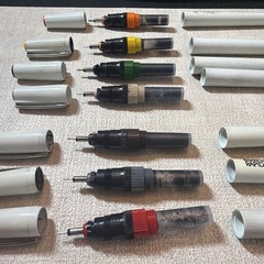 KOH-I-NOOR PACK SET OF7 RAPIDOGRAPH TECHNICAL PENS w/ CASE & INK