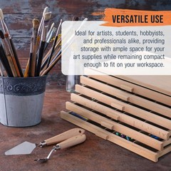 6 Drawer Wood Artist Supply Storage Box for Pastels, Pencils, Pens, Markers