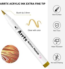 US Stock Arrtx Acrylic Paint Pens 10 Pack Brush Tip Paint Markers