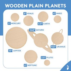 DIY Wood Solar System Model of Planets, Set of 9 Outer Space Decor | Woodpeckers