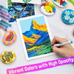 PAINT136 Colors Acrylic Paint Markers Direct Liquid,Brush Tip Acrylic Paint P…