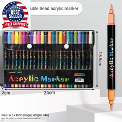 Professional Art Use 24-120Colors Acrylic Paint Markers, Dual-Tip Fine and Brush