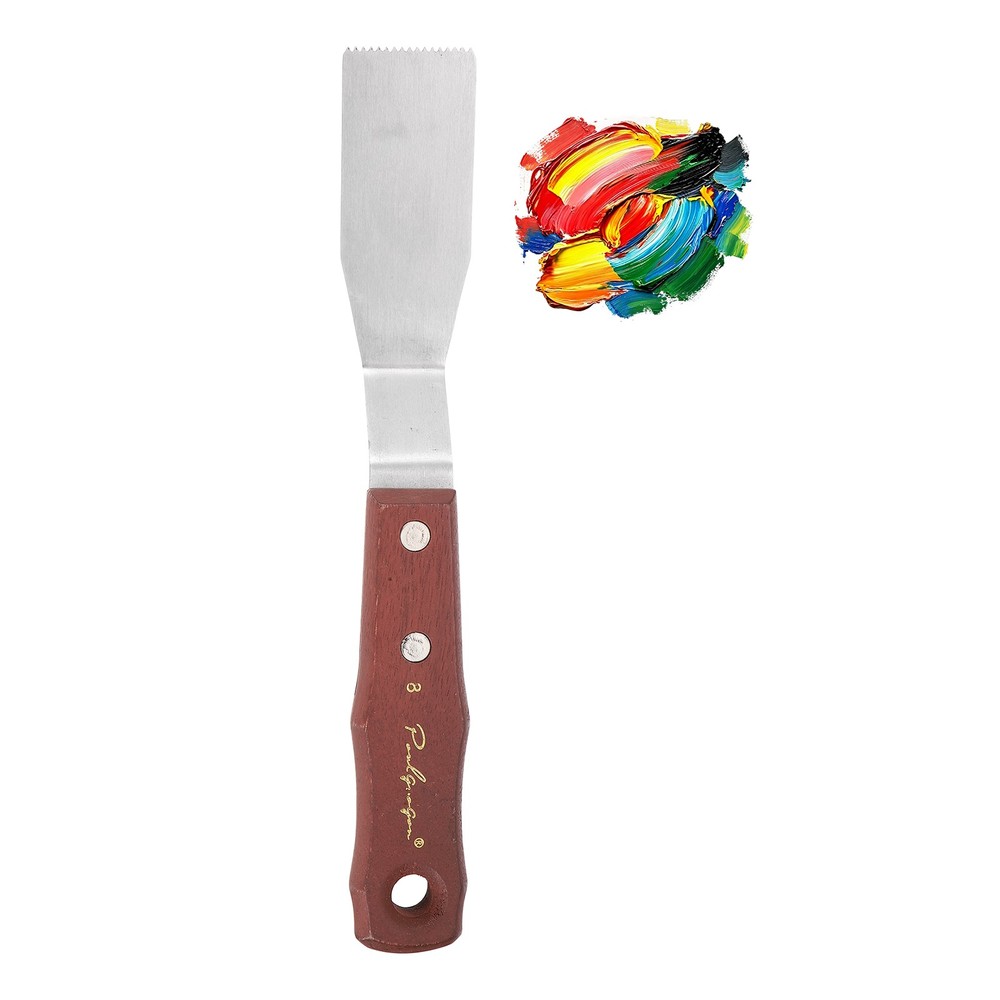 Large Palette Knife, 9.3″ Long, Mahogany Silver Finish (Rectangle)