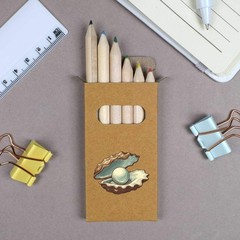 6 x ‘Pearl In Oyster Shell’ Short Colour Pencils (PE00069190)