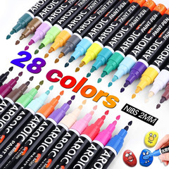 28 Colors Acrylic Paint Markers, 2Mm Fine Tip Permanent Paint Pens – Quick Dry,