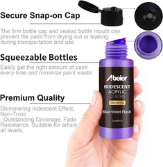 ABEIER Iridescent Acrylic Paint, Set of 2 Fl Oz (Pack 18), 2oz x 18 Colors