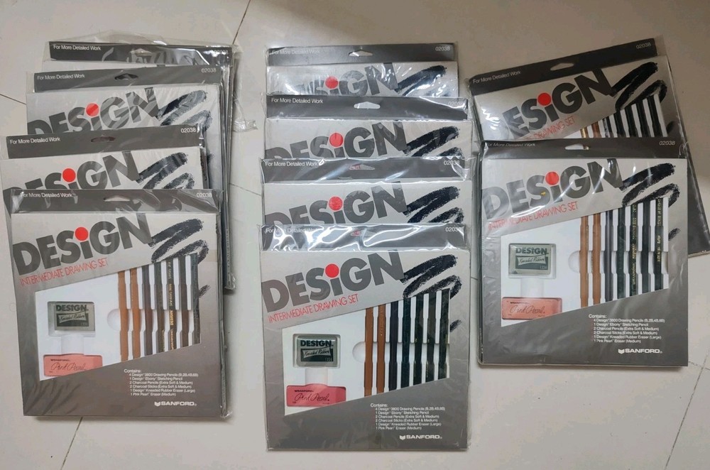 10 Sets Vtg Rare Nos Sanford Design Box Intermediate Drawing Pencils Sets 1997s