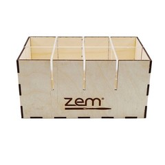 CBB3 Artist, Nail, Cosmetic Brush Display Wood and Acrylic Case 8 Slots USA