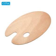 3Pcs 8″x12″ Wooden Paint Palette Wood Color Mixing Oval Painting Palette