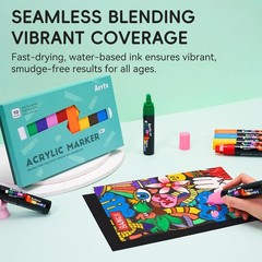 Arrtx Jumbo Poster Markers, 15mm Jumbo Felt Tip 10 Colors, Acrylic Paint Markers