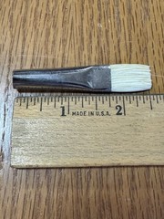Box of 12 White Bristle Flat Paint Brushes #7, Oil / Acrylic, New, Hog Hair