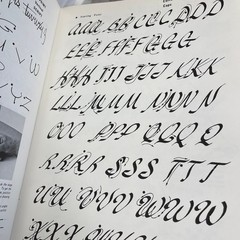 Lettering Art Book Mid-Century Walter T. Foster Single Stroke Brown Calligraphy