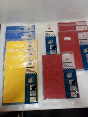 Chartpak Vinyl 4 inch Capital Letters White Red Blue Yellow Sets Lot Of 10