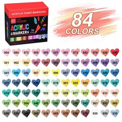 84 Colors Acrylic Paint Markers and ACRYLIAC PAINT PENS for Rock, Wood, Fabri…