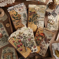 120 Pcs Deco Papers for Scrapbooking, 5.5*5.5in Vintage Decoupage Paper cream
