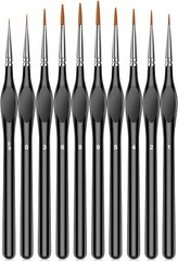 10Pcs Micro Paint Brushes Set with Triangular Handles – For Acrylic, Black
