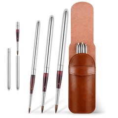 3 PCS Kolinsky Sable Hair Travel Watercolor Round Paint Brush Set with Case
