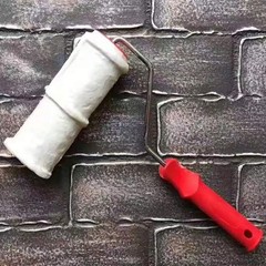 8 Inch Brick Embossing Roller for Wall Decoration, Imitation White 1 Pc
