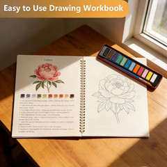 Watercolor Workbook, Large 10.3X8.3” Beginner Friendly Watercolor Painting Kit w