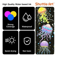 Shuttle Art 25 Colors Dual Tip Acrylic Paint Markers, Brush Tip and Fine Tip Acr