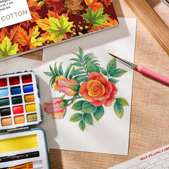 30 Sheets Watercolor Coloring Book, A5 (8.3 X 5.8) Watercolor Workbook, 140 Lb/3