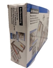 55-Piece Mixed Media Art Set with Sketch Box Easel & Painting Accessories | New
