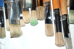Mixed Lot of 41 Paint Brushes Flats Artist Loft Grumbacher Royal Taklon Dana