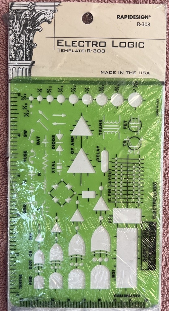 Rapidesign Electro-Logic Symbol Template, 1 Each (R308),Other Drawing Supplies