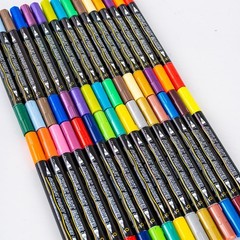 60 Colors Acrylic Paint Markers, Dual Tip with Fine Tip and Brush Tip Pens fo…