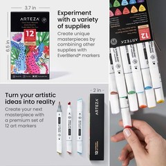 Arteza EVERBLEND Ultra MRKR, Set of 12, Bright Tones