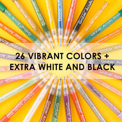 Acrylic Paint Pens Markers, 28 Colors, 0.7 Mm, Extra Fine Tip Drawing Markers, P