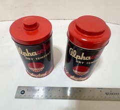 Antique Vintage Alphacolor Dry Tempra paint Deco Vintage Tins Brown Red